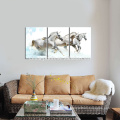 Stretched Canvas Print Art,animal Picture Wall Decor,white Horses Wall Art Set of 3